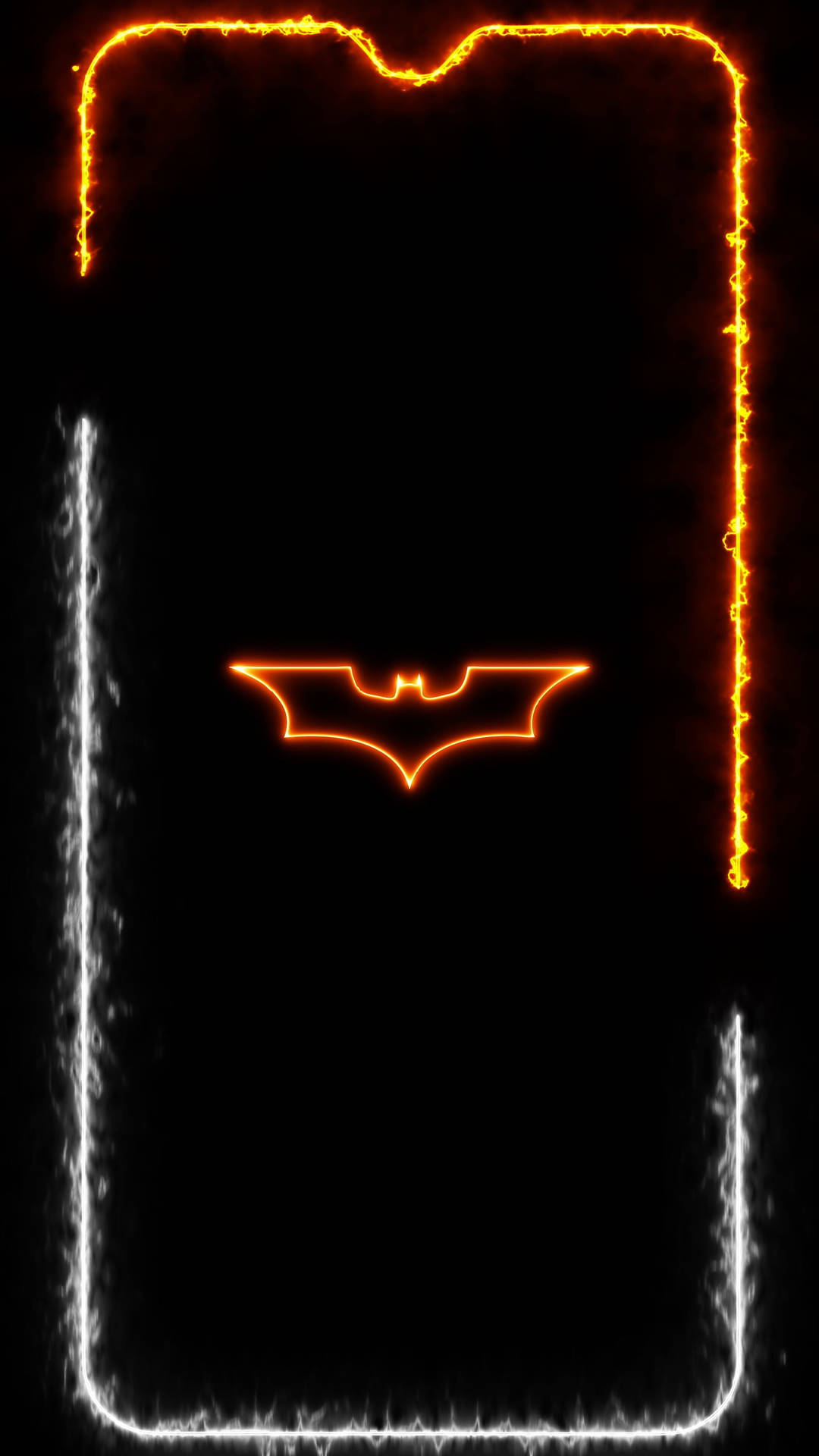 Neon Orange Aesthetic Batman Phone Frame Background