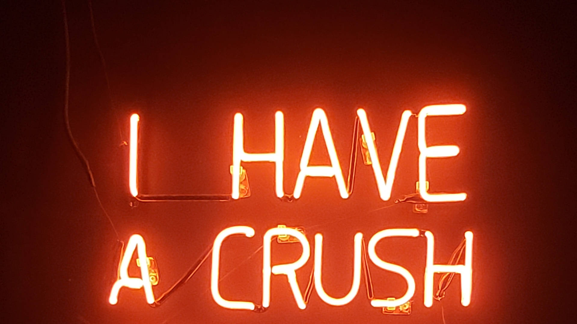 Neon Orange Aesthetic Crush On You Background