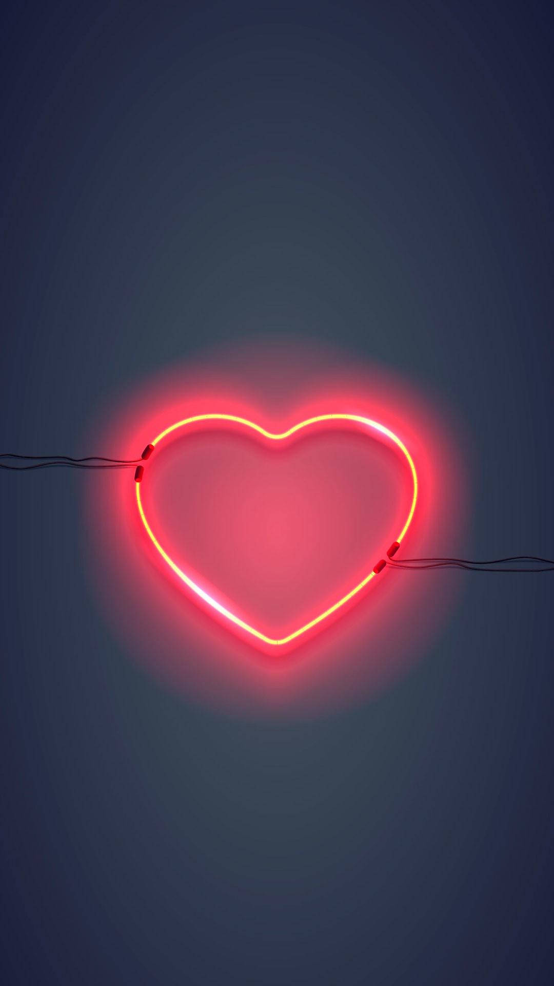 Neon Orange Aesthetic Heart