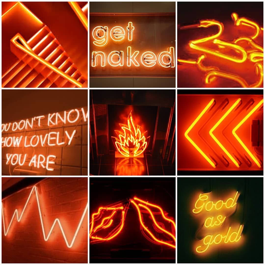 Neon Orange Aesthetic Some Messages Background