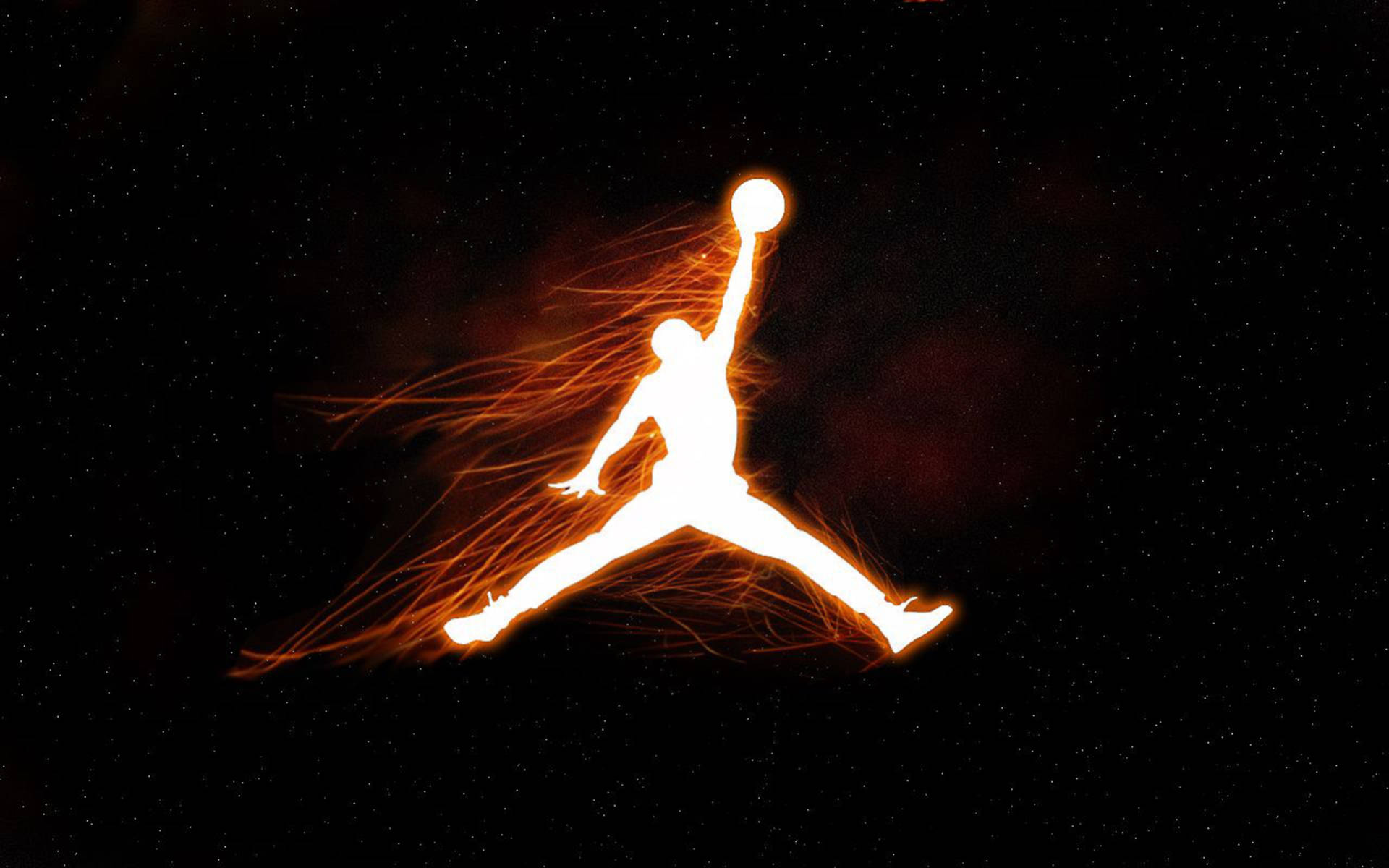 Neon Orange Air Jordan Logo Background