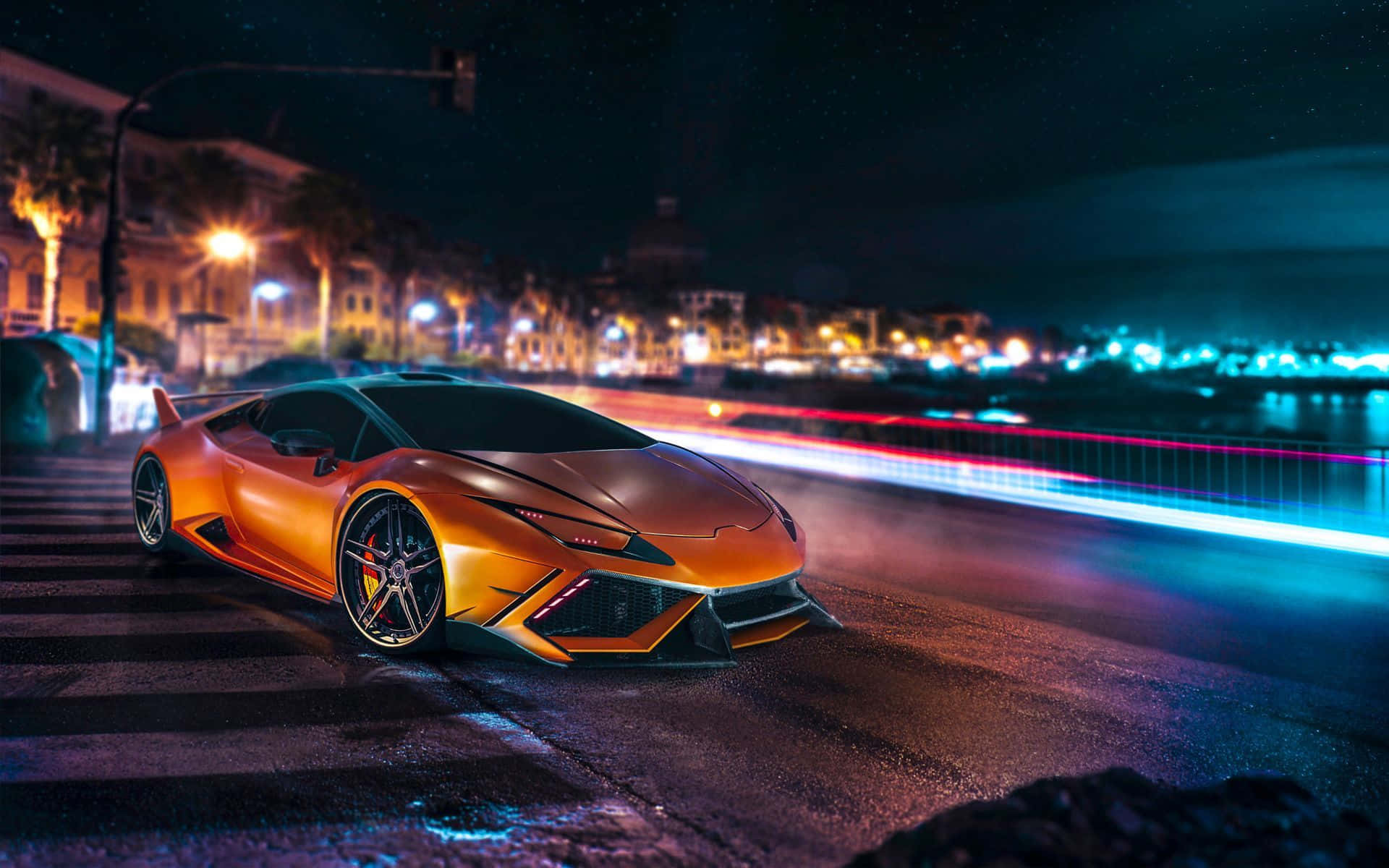 Neon Orange Lamborghini