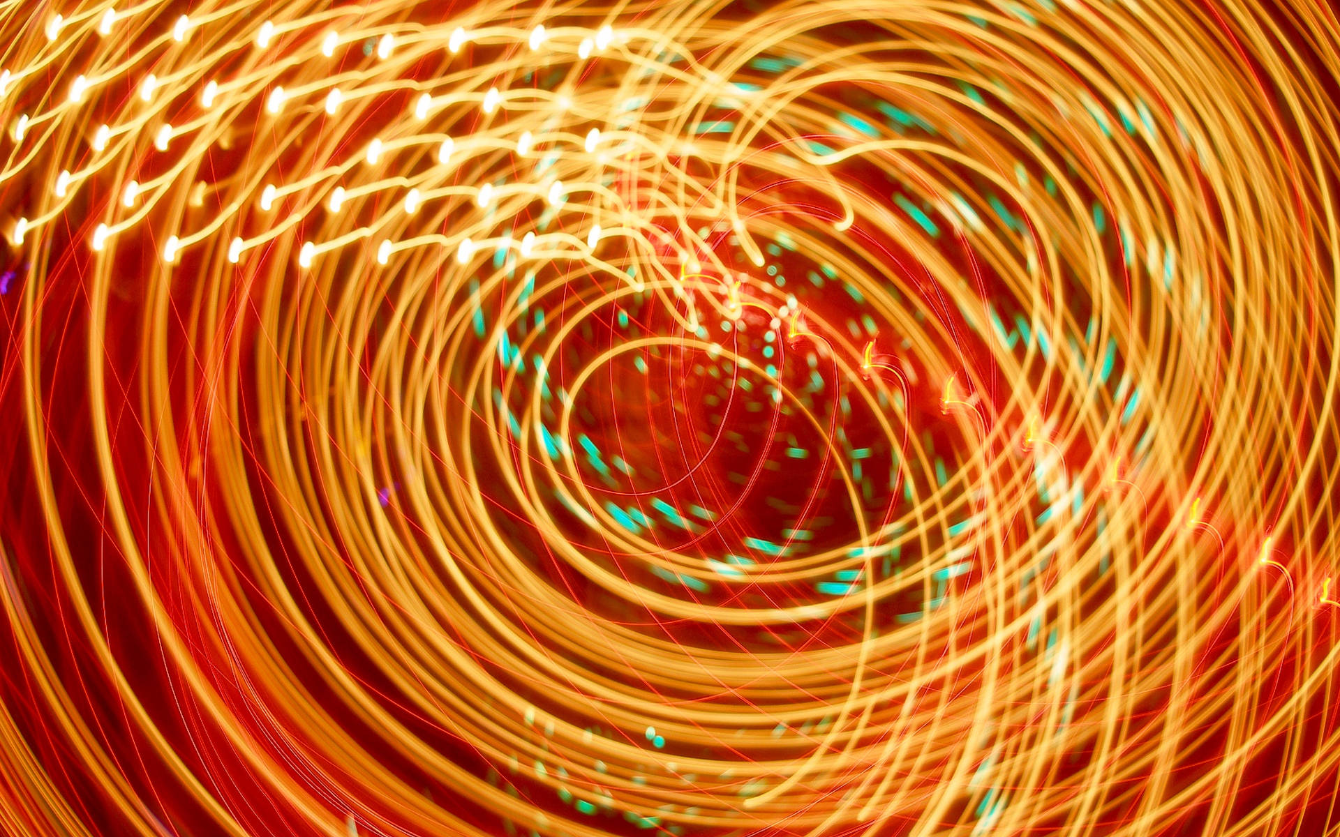 Neon Orange Spiral Lights Background