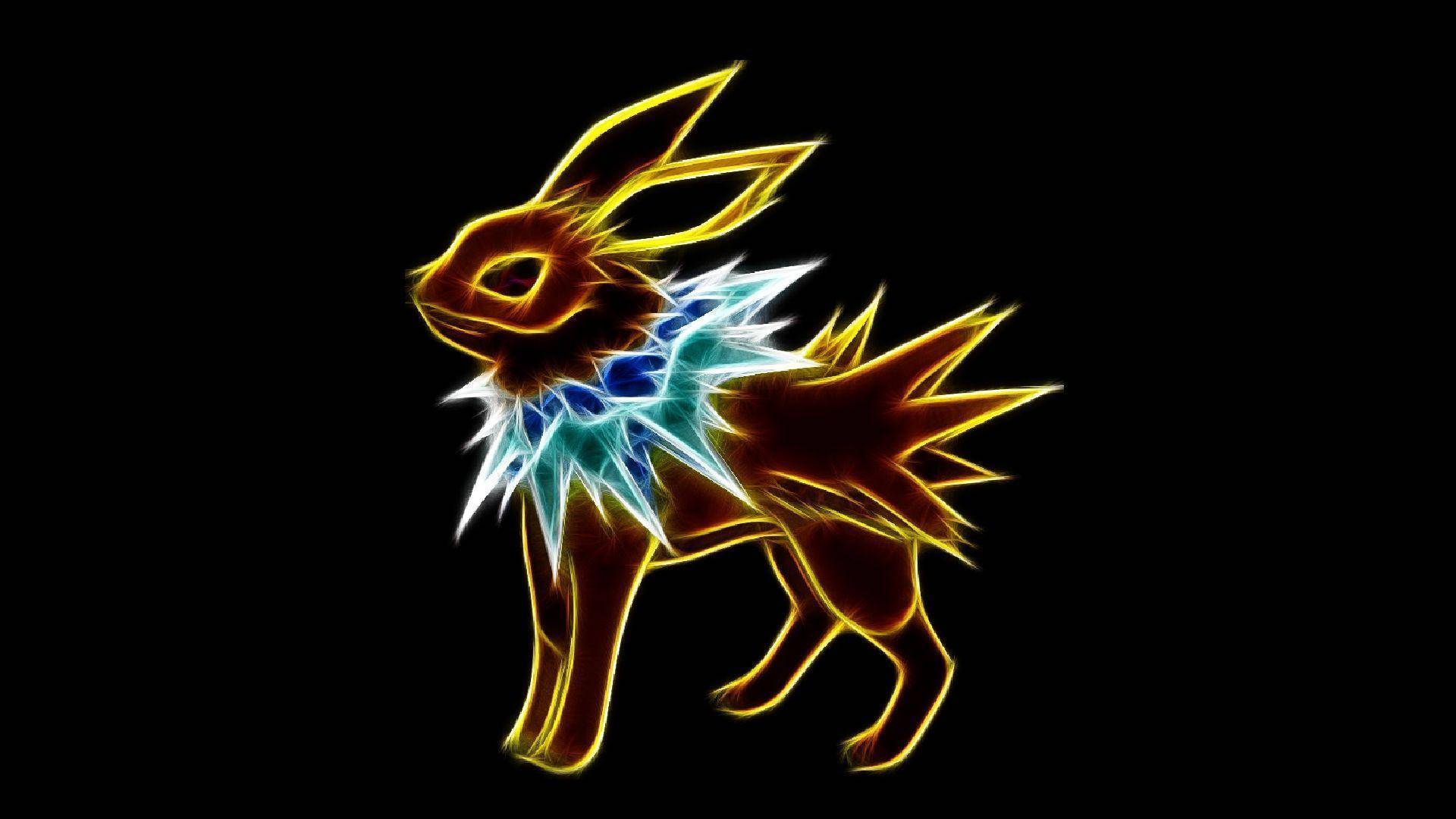 Neon Outline Jolteon Background