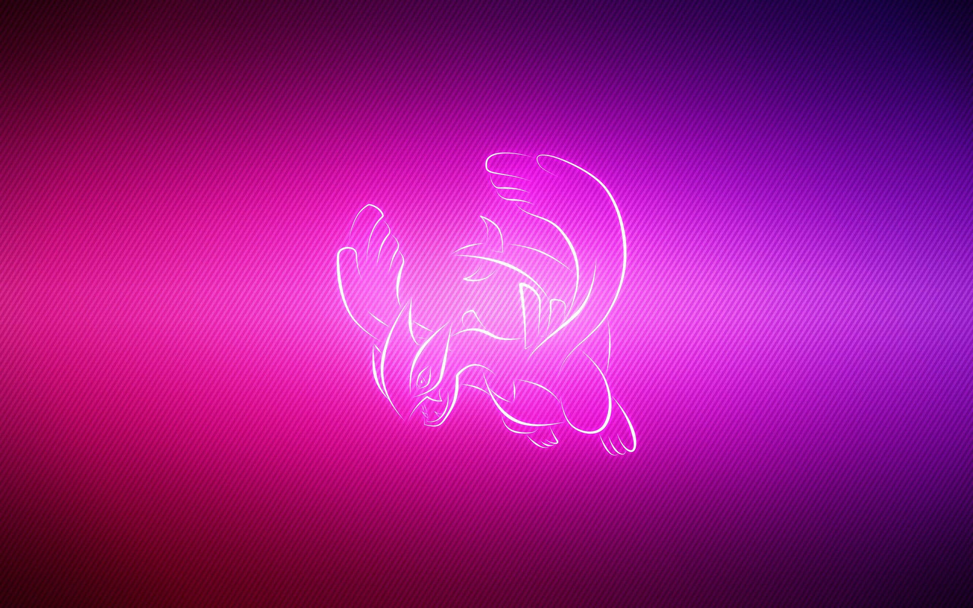 Neon Outline Of Lugia Background