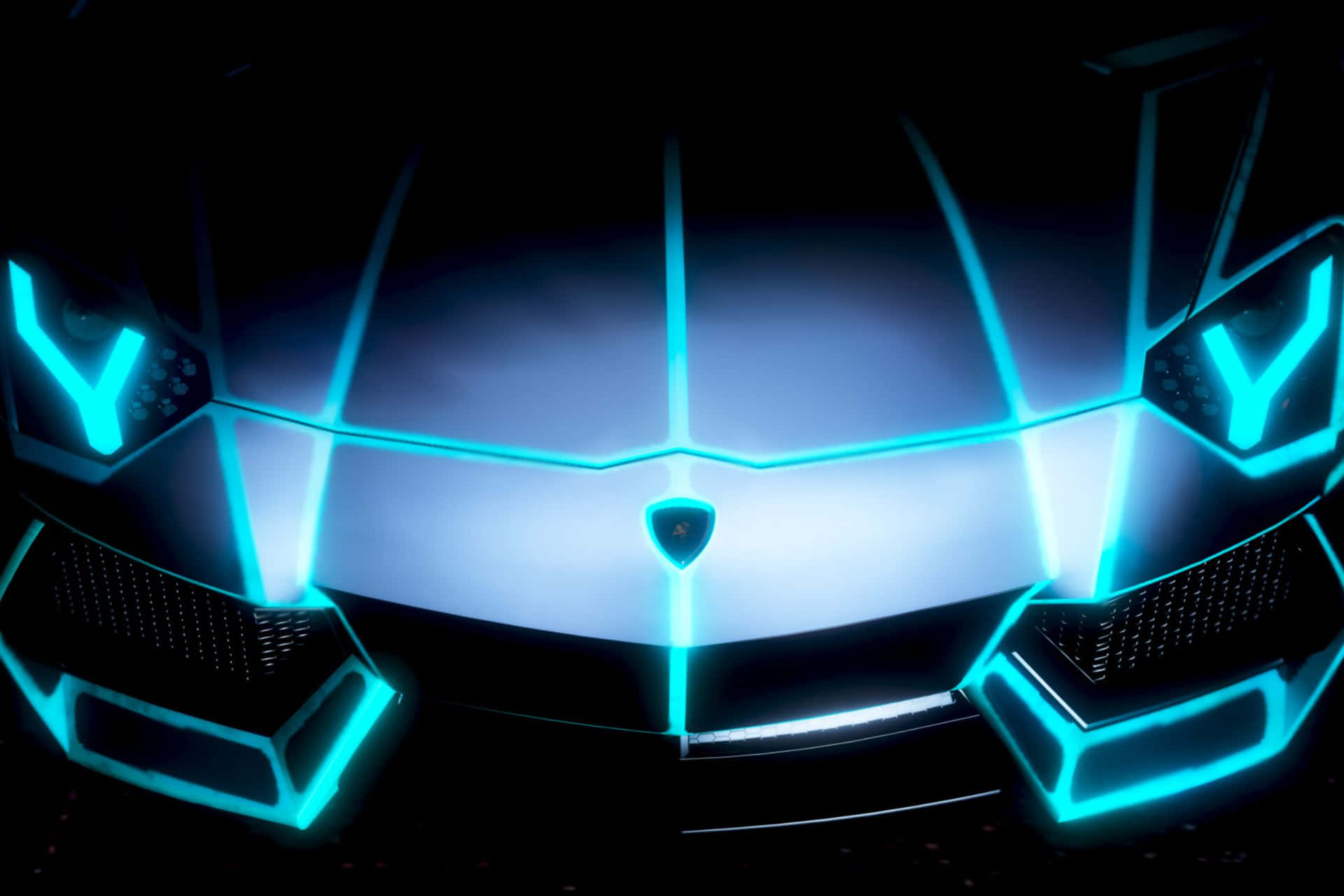 Neon Outlined Lamborghini Front View.jpg Background