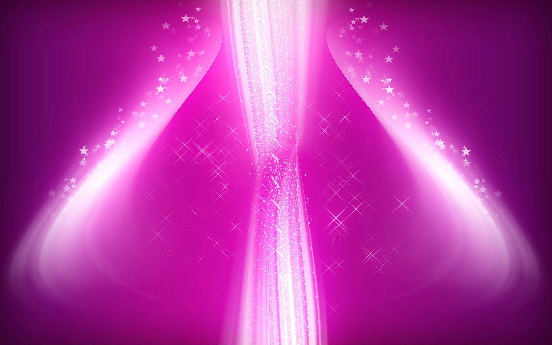 Neon Pink Abstract Lights With Sparkles Background