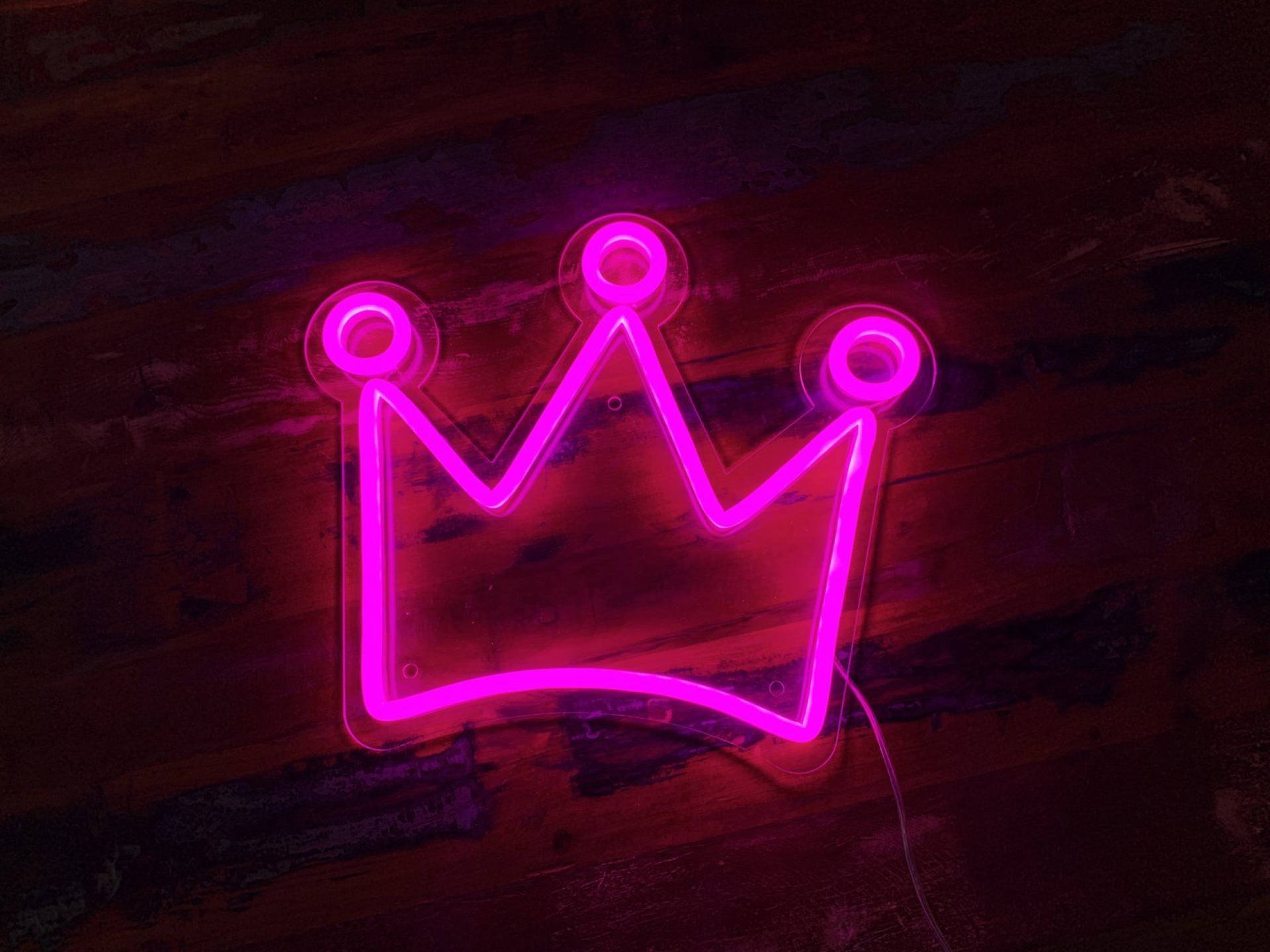 Neon Pink Aesthetic Crown Background