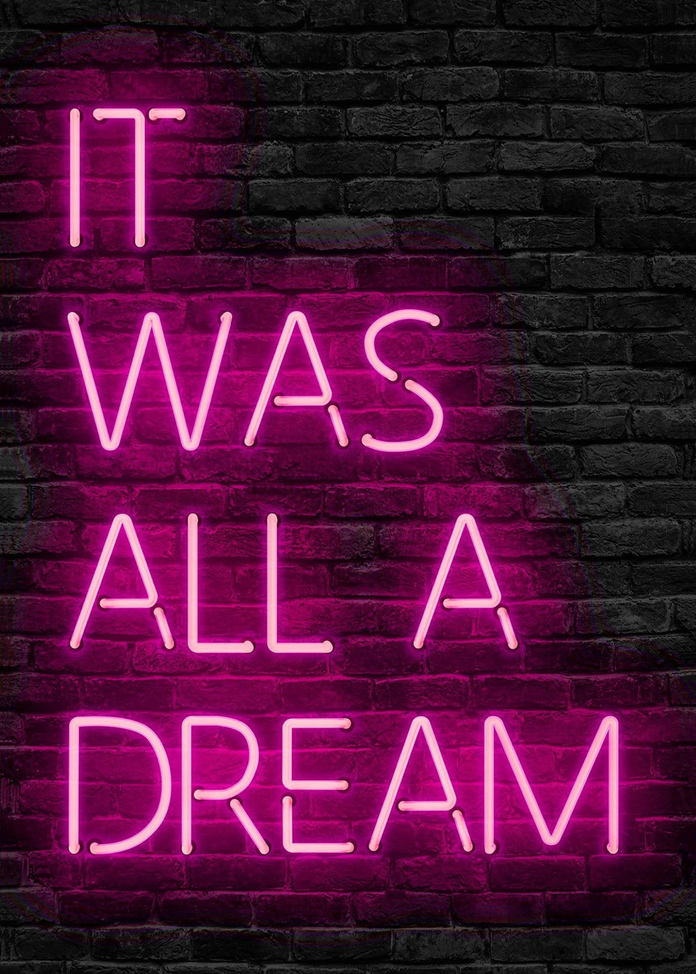 Neon Pink Aesthetic Dream Text Background