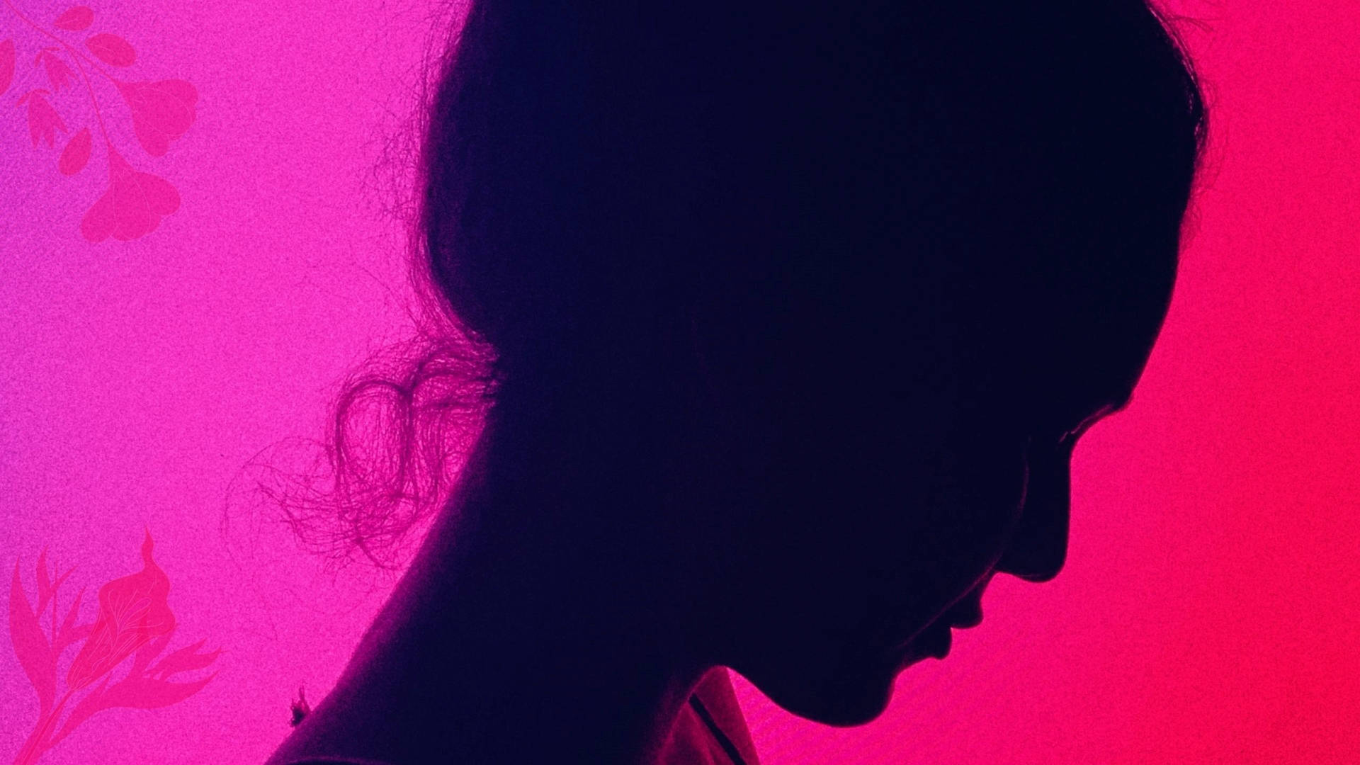 Neon Pink Aesthetic Femme Side Profile Background