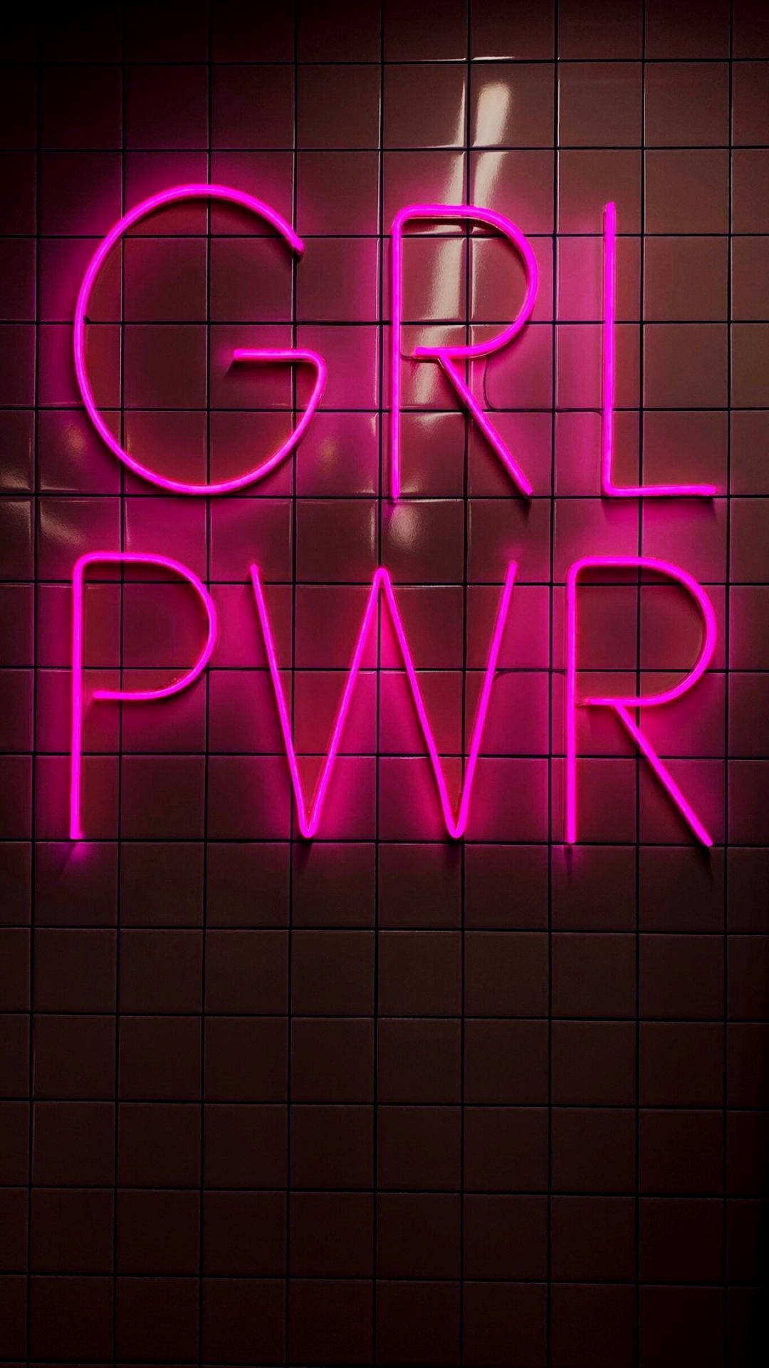 Neon Pink Aesthetic Girl Power Background