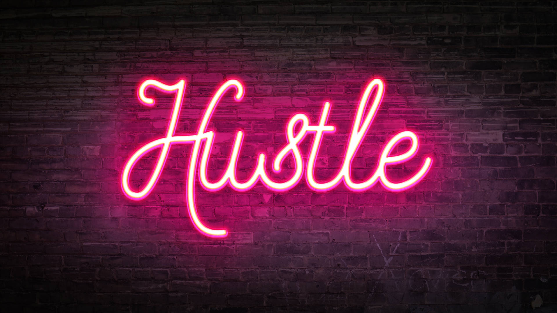 Neon Pink Aesthetic Hustle Sign Background