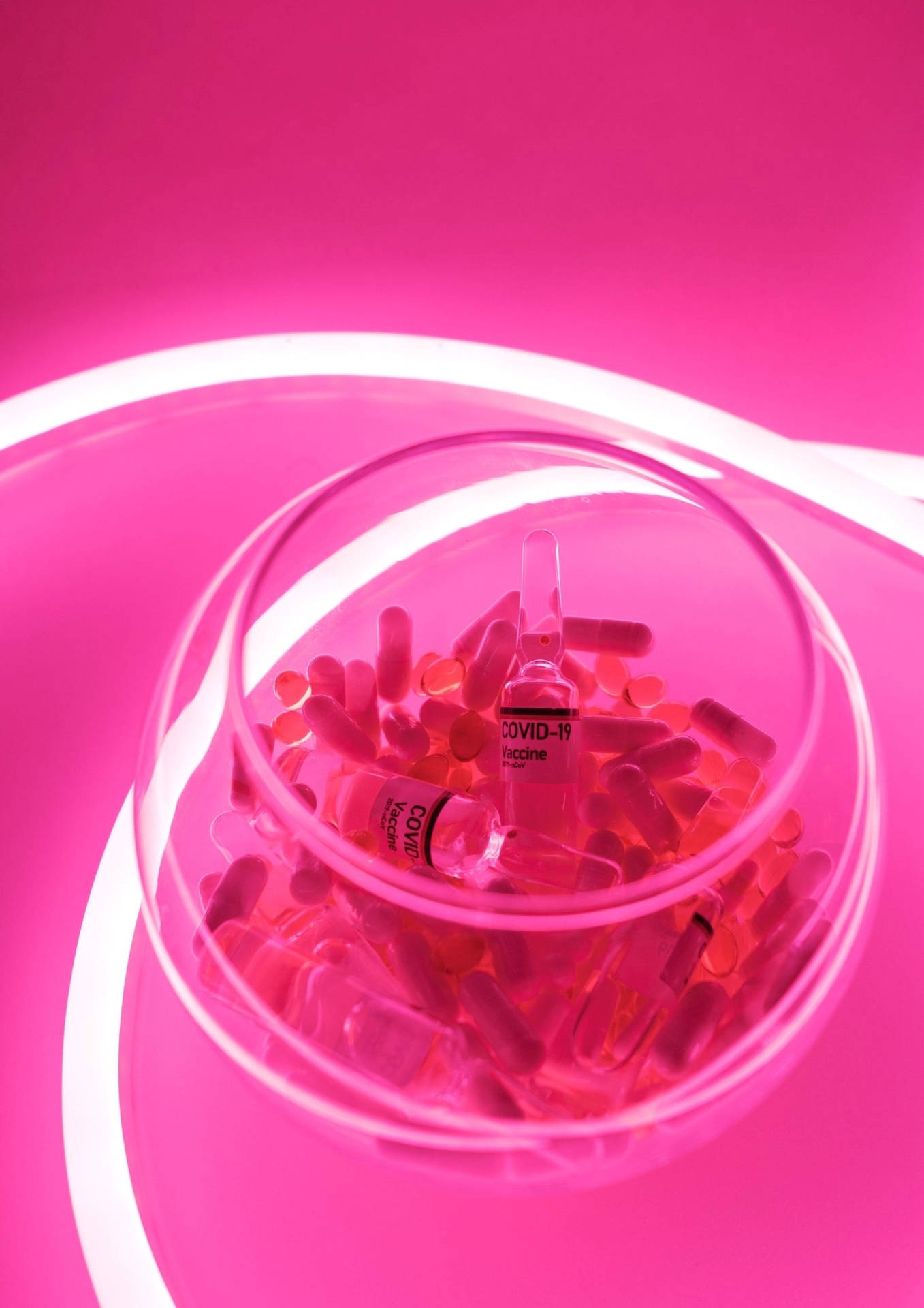 Neon Pink Aesthetic Pills Background