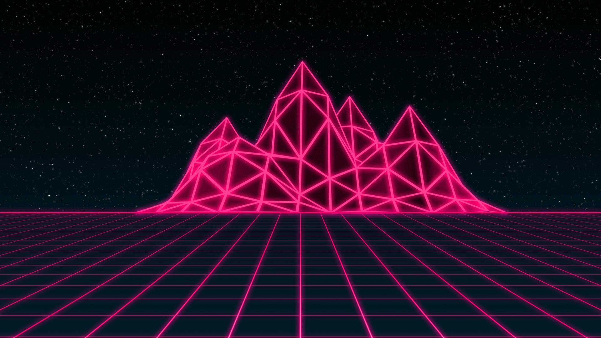 Neon Pink Aesthetic Synthwave Mountain Background