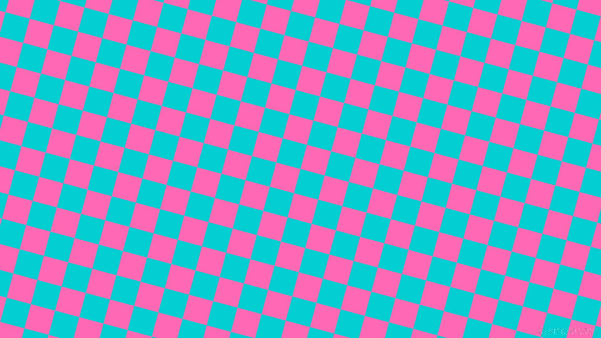 Neon Pink And Blue Checkered Background