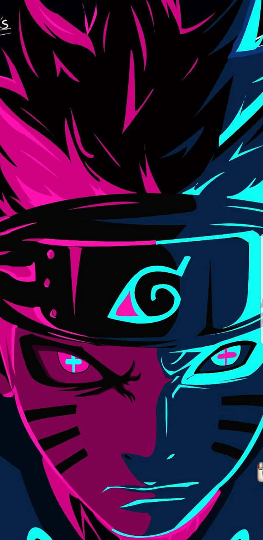 Neon Pink And Blue Naruto Aesthetic Phone Background