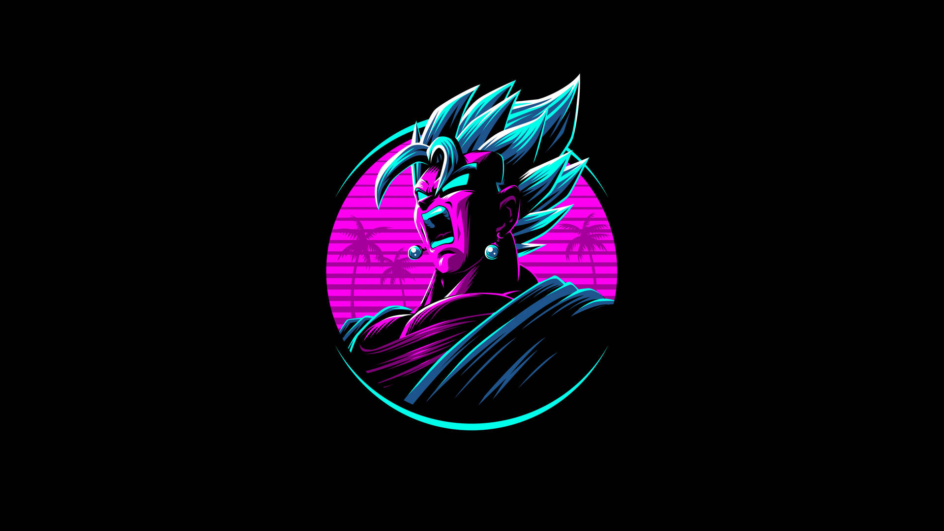 Neon Pink And Blue Vegito Background