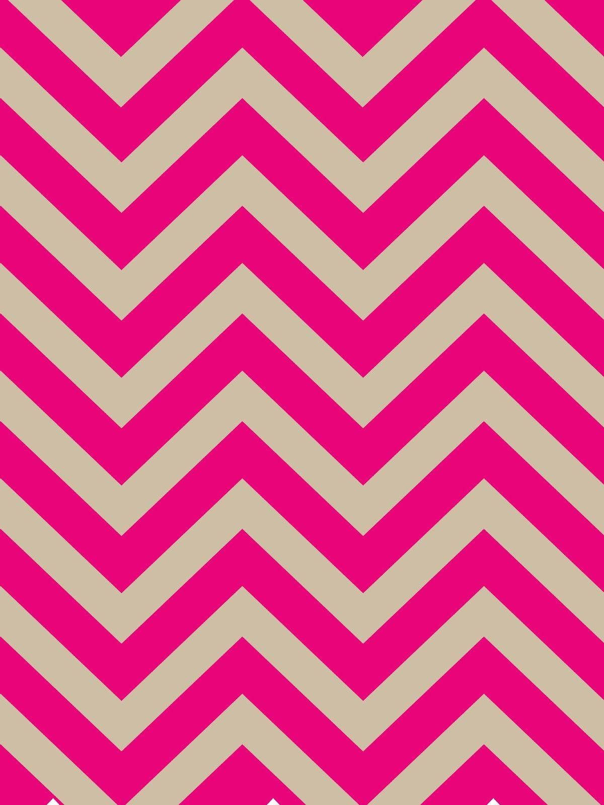 Neon Pink And White Chevron Pattern