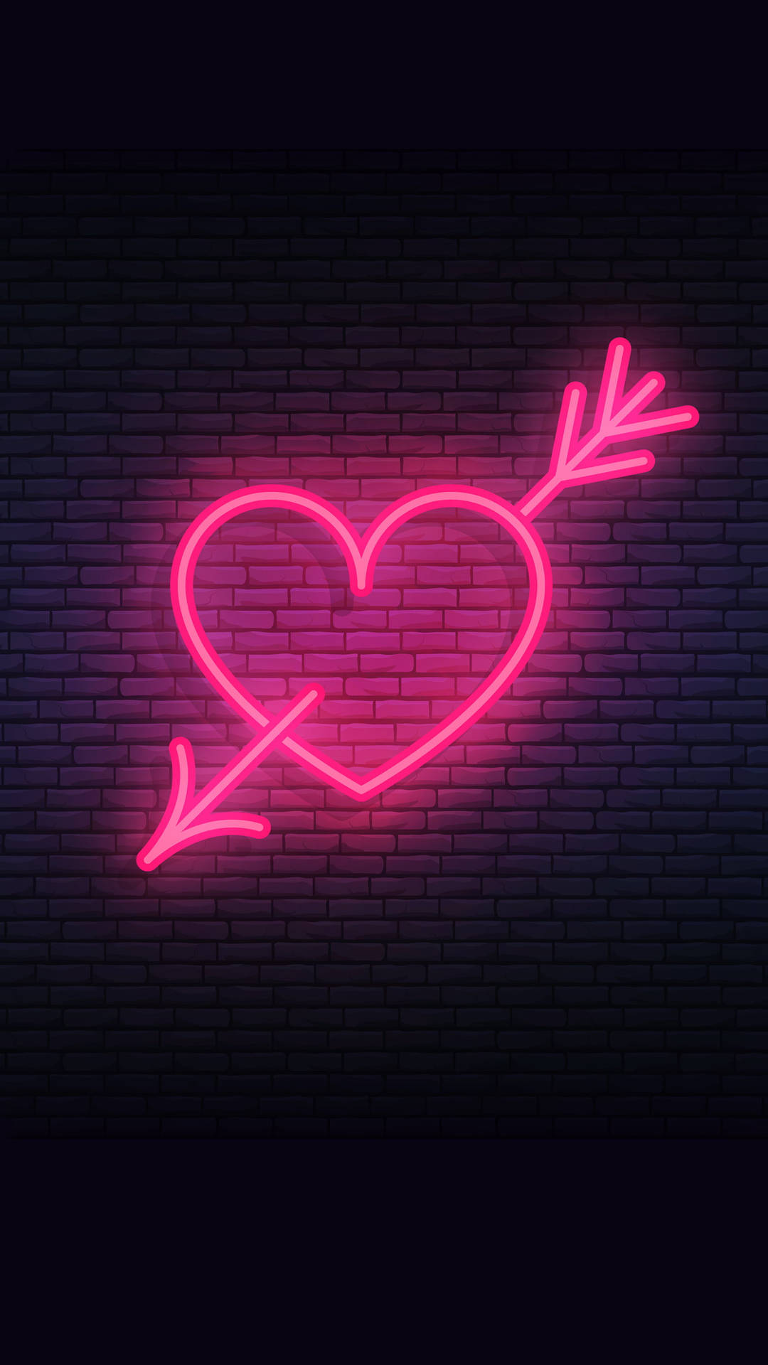 Neon Pink Arrow Heart Background