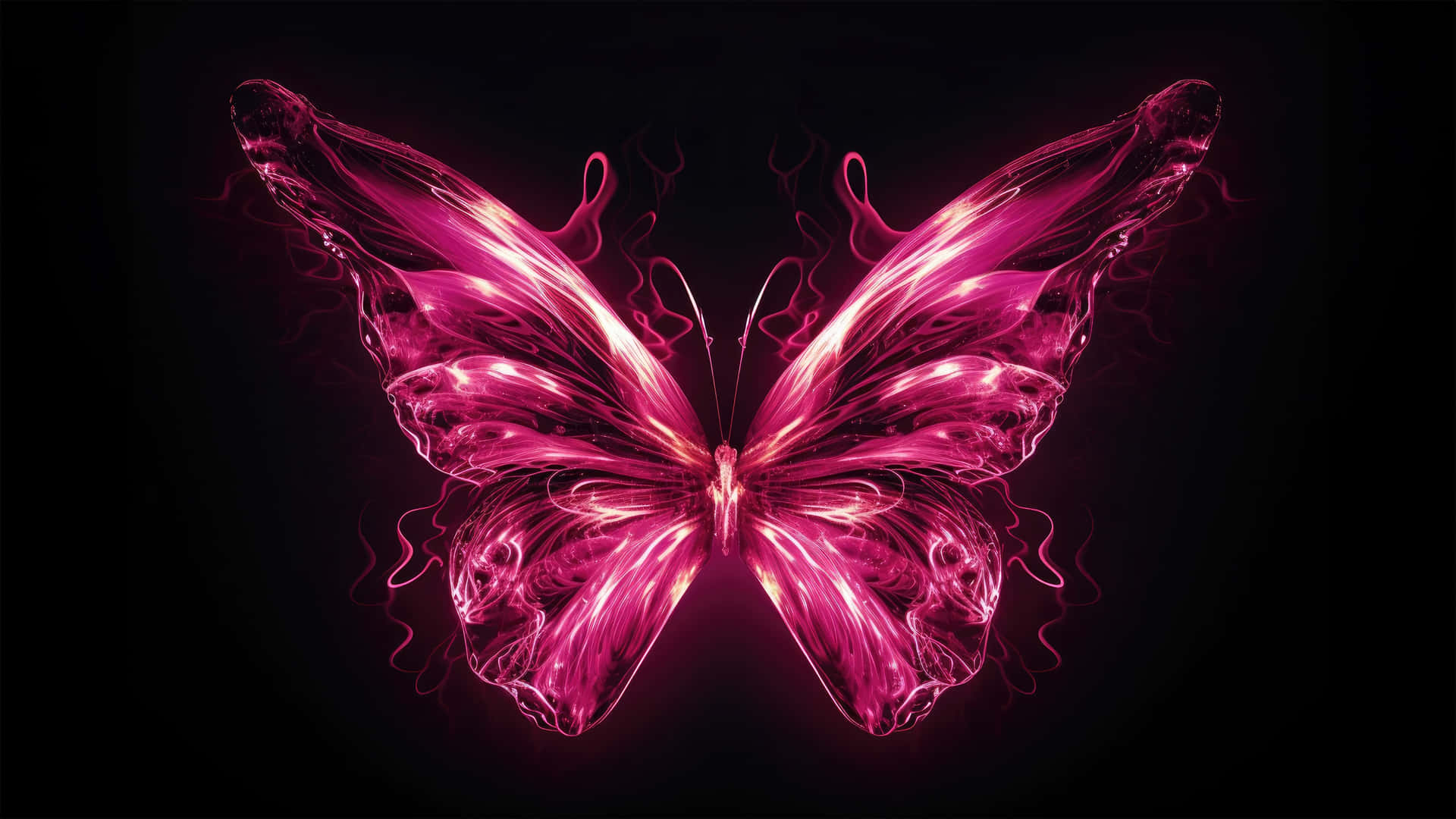 Neon Pink Butterfly Art Background