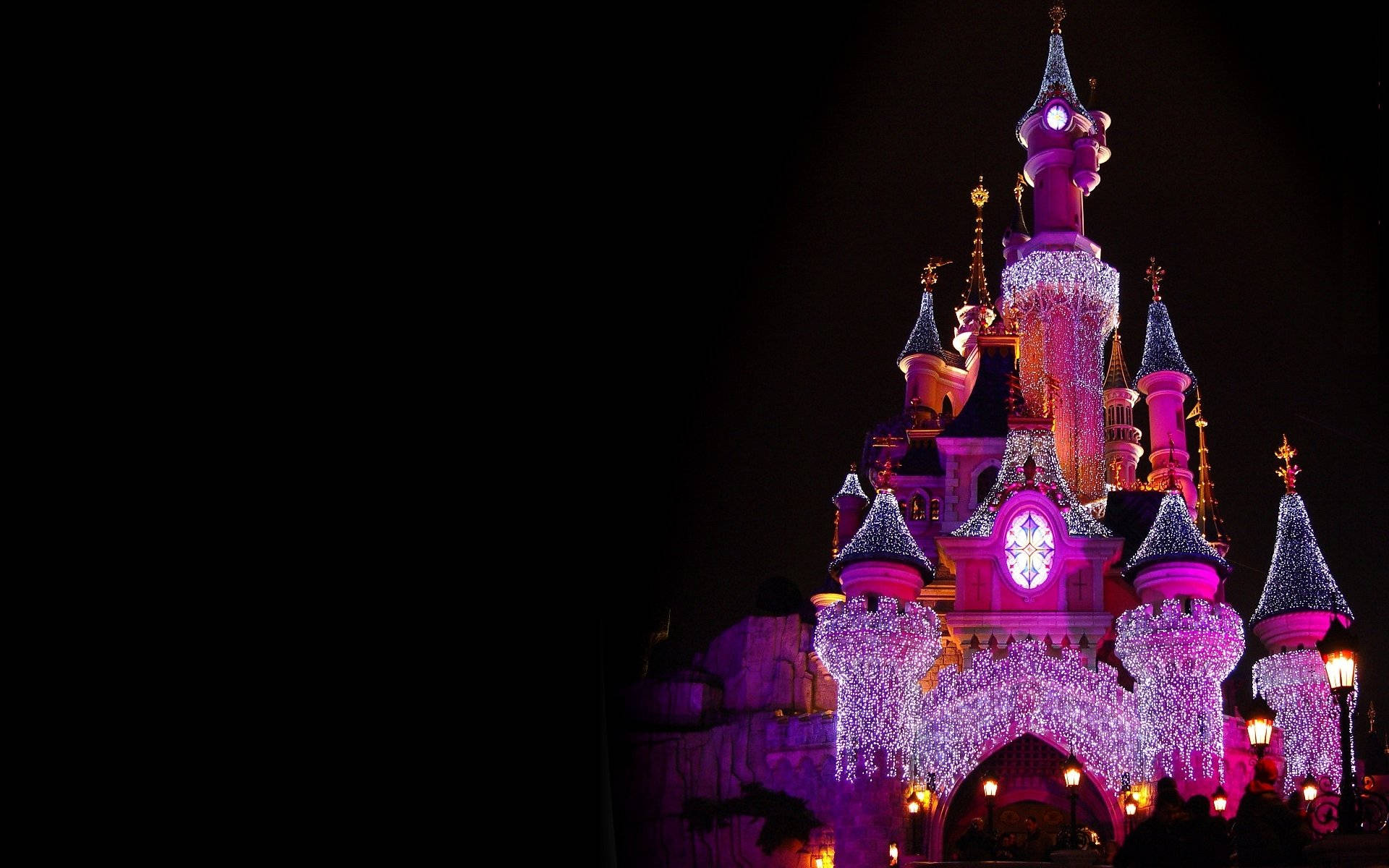 Neon Pink Disneyland Castle Background