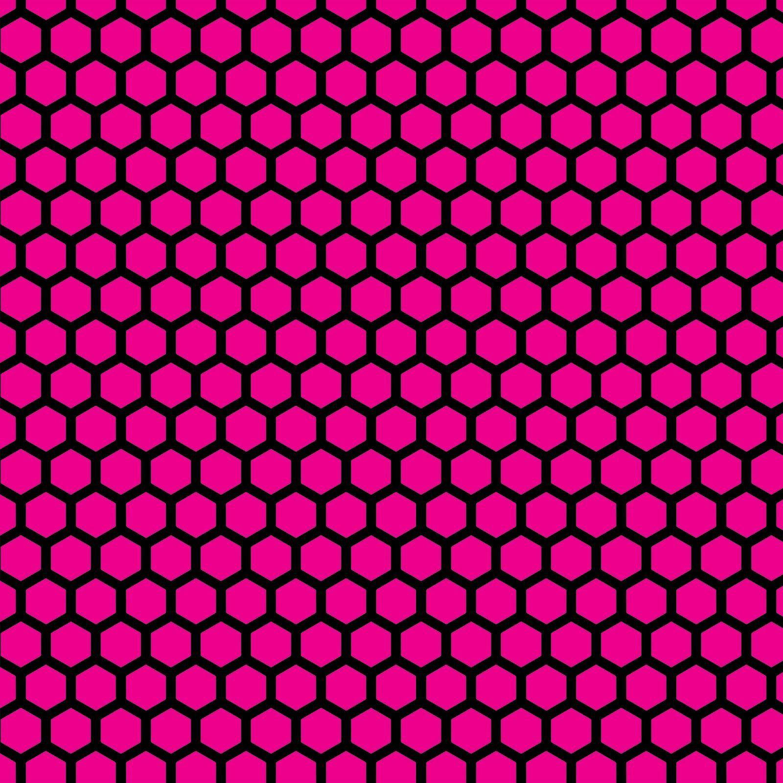 Neon Pink Honeycomb Pattern Background