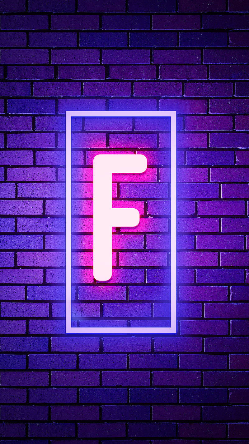 Neon Pink Letter F Background