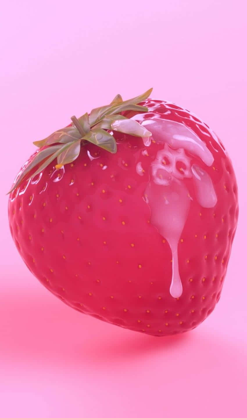 Neon Pink Pastel Cute Strawberry