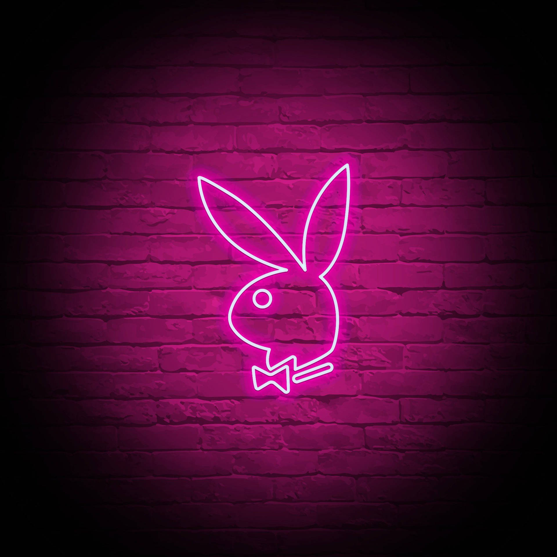 Neon Pink Playboy Logo Background
