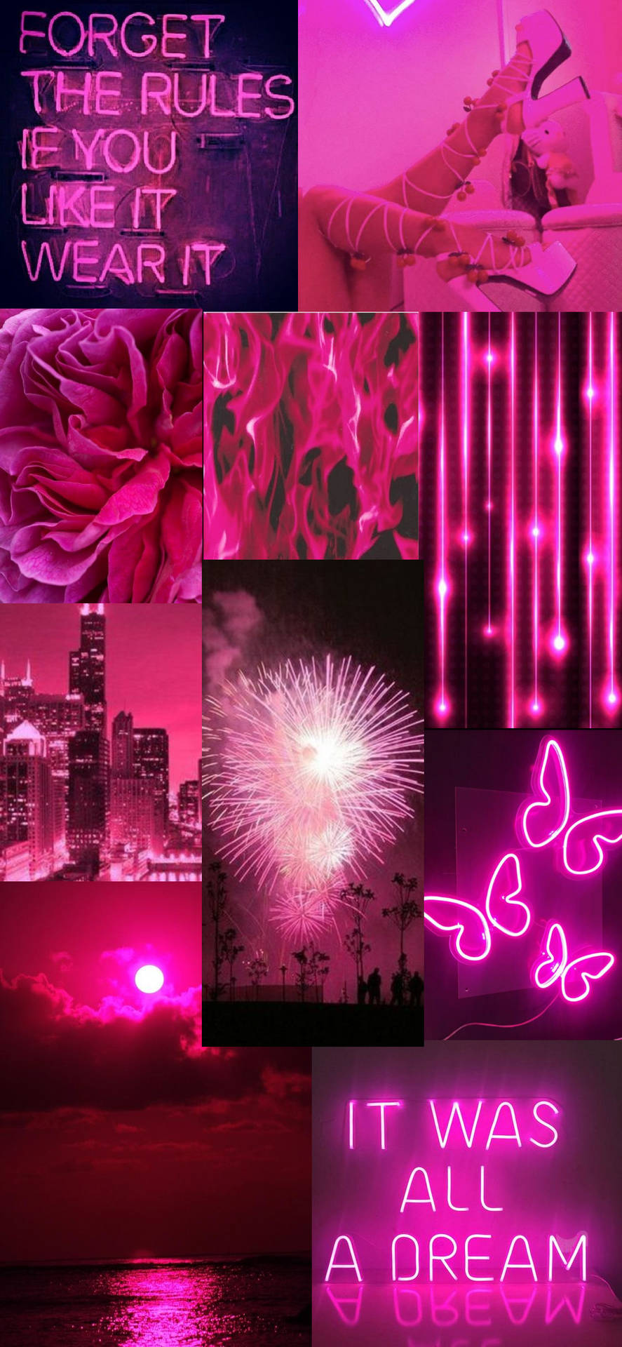 Neon Pink Vibes Background