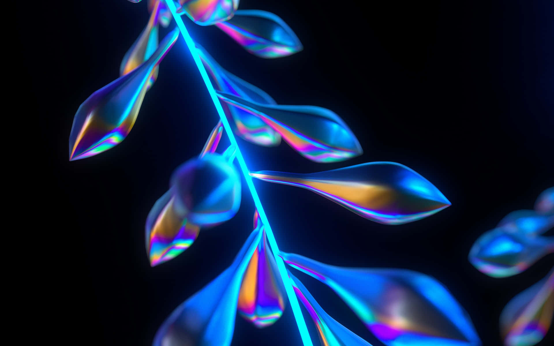 Neon Plant Illumination Background
