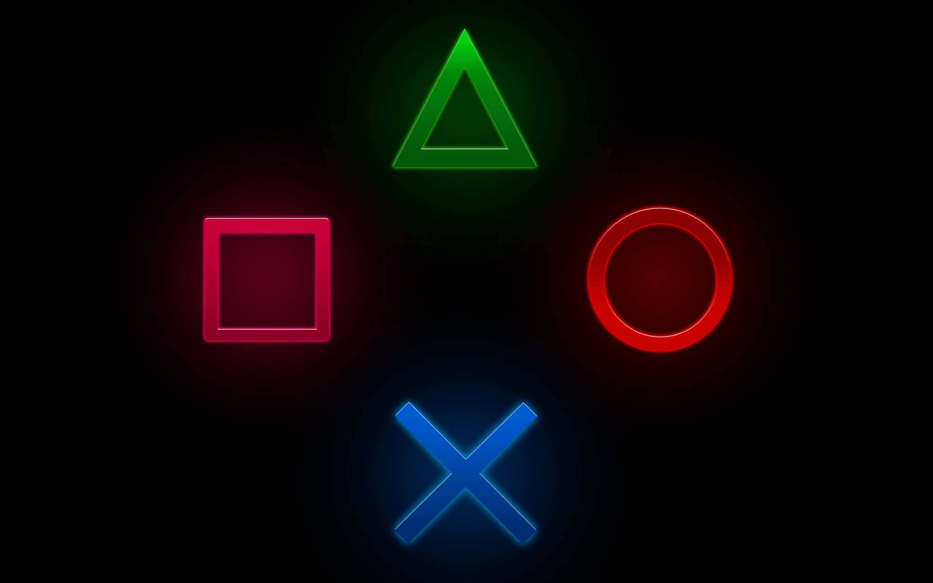Neon Playstation Action Buttons Background