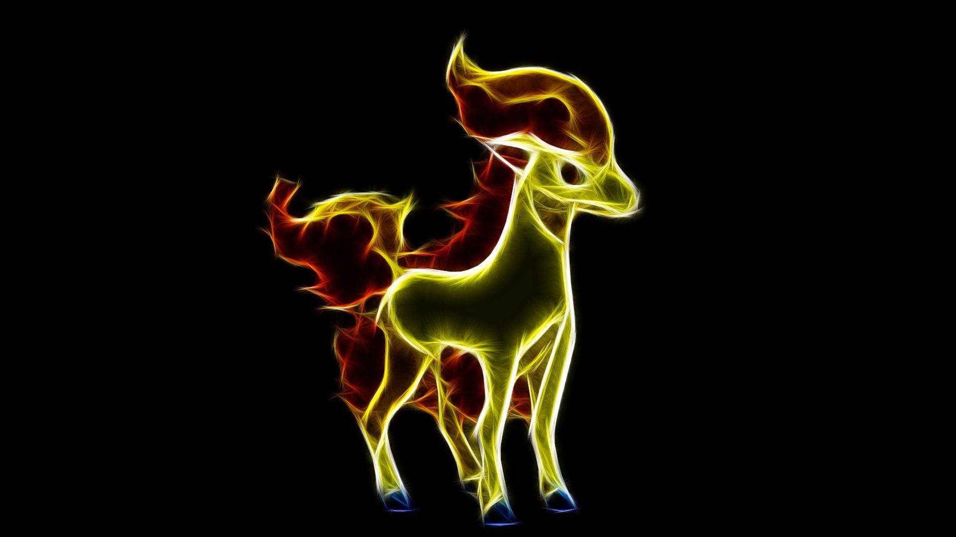 Neon Pokémon Ponyta Background