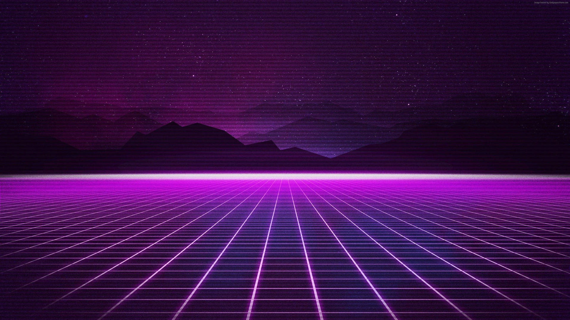 Neon Purple 4k Mountains Background