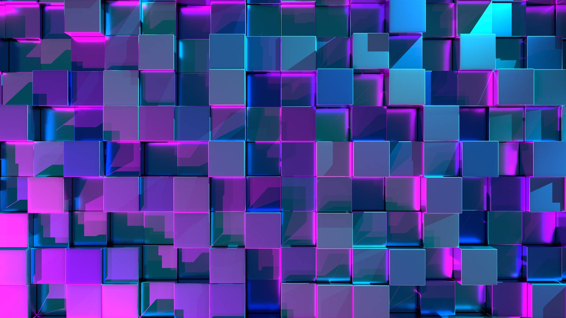 Neon Purple Aesthetic 3d Cubes Background