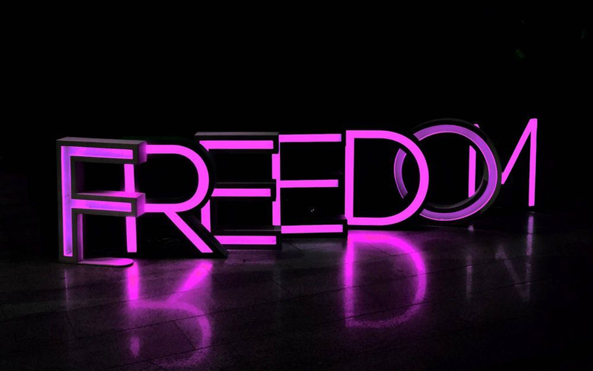 Neon Purple Aesthetic Freedom Background