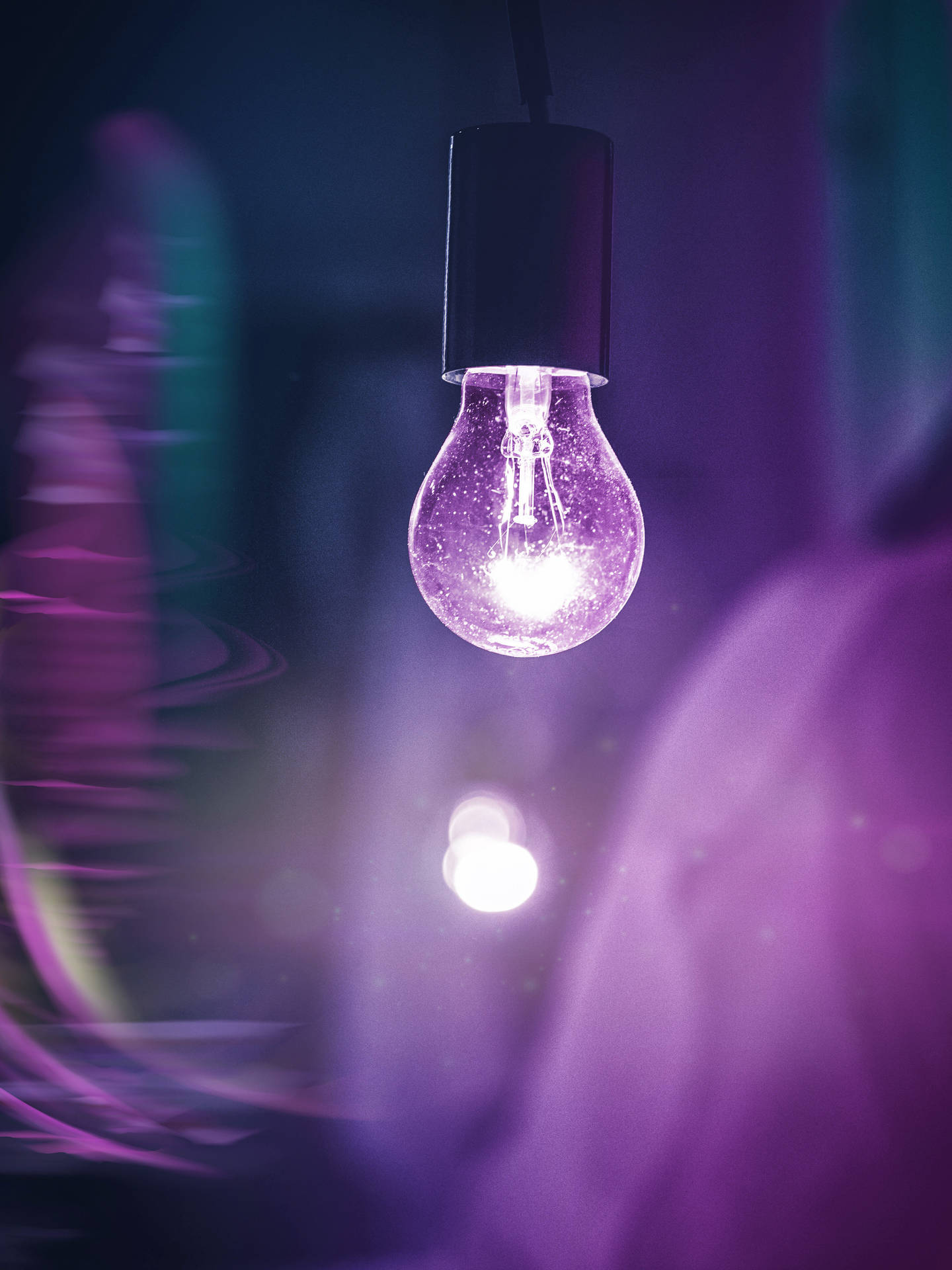Neon Purple Aesthetic Lightbulb Background