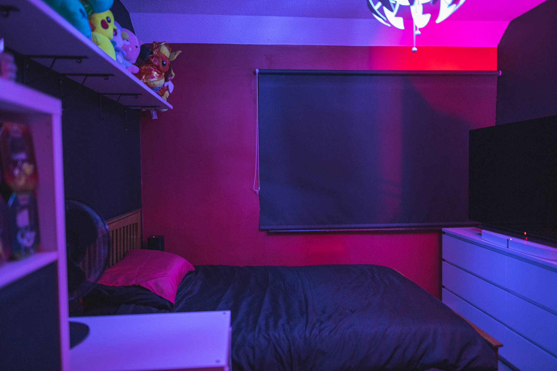 Neon Purple Aesthetic Lit Room Background