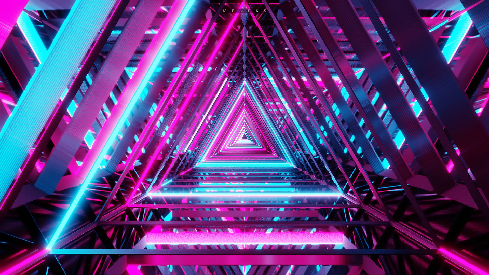 Neon Purple Aesthetic Triangular Frames Background
