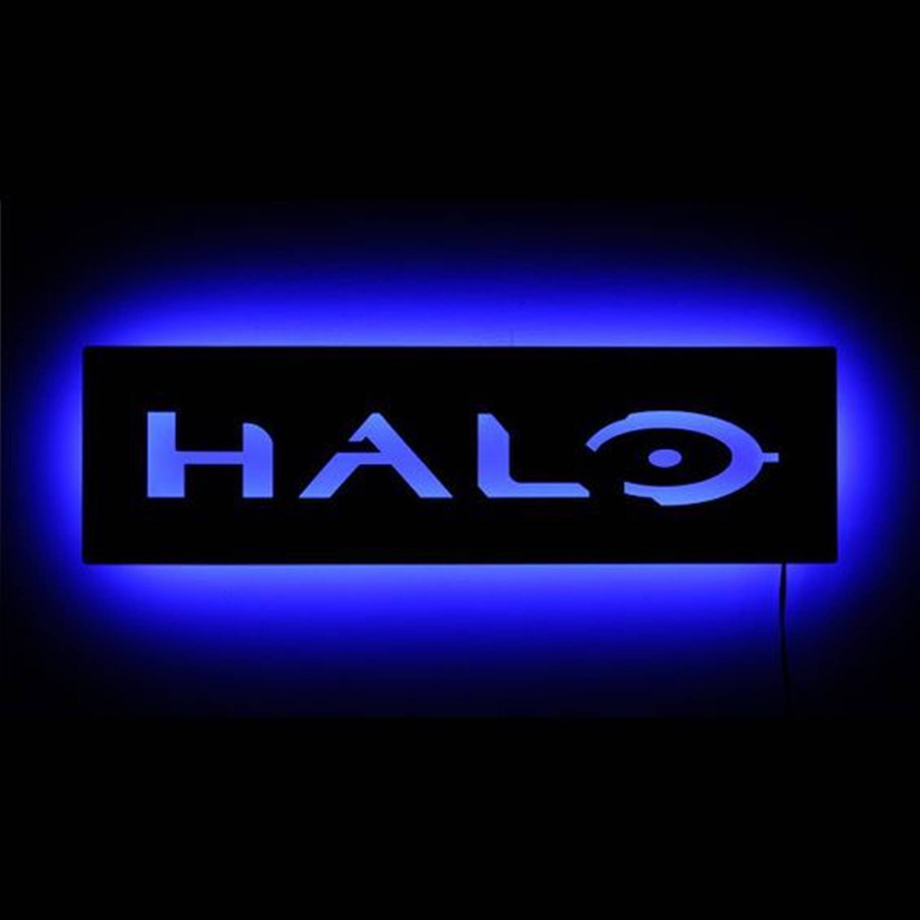 Neon Purple Black Halo Logo Background