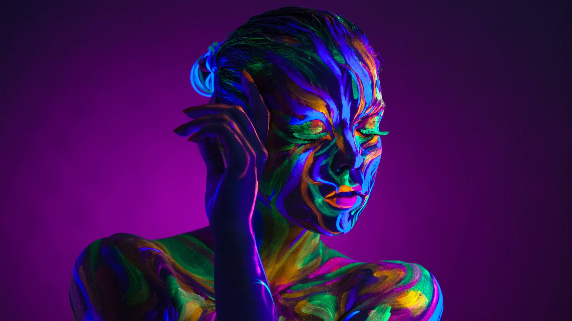 Neon Purple Body Paint Background