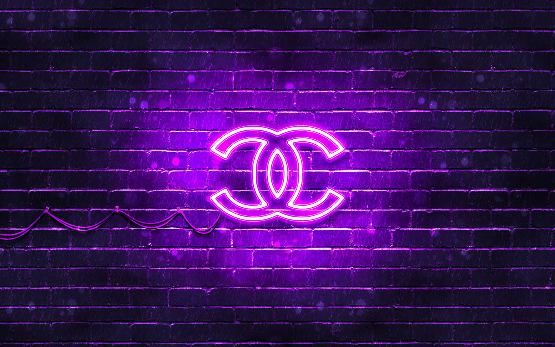 Neon Purple Chanel Logo Background