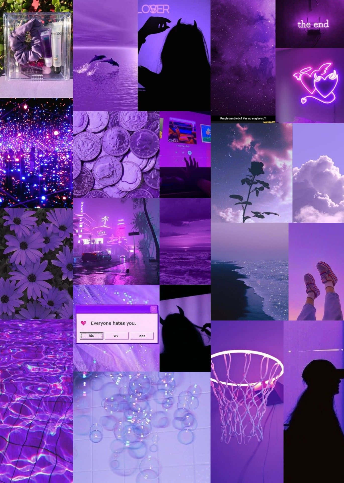 Neon Purple Collage Background