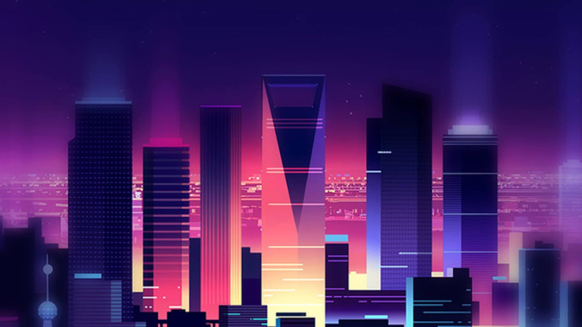 Neon Purple Dreamscape Background