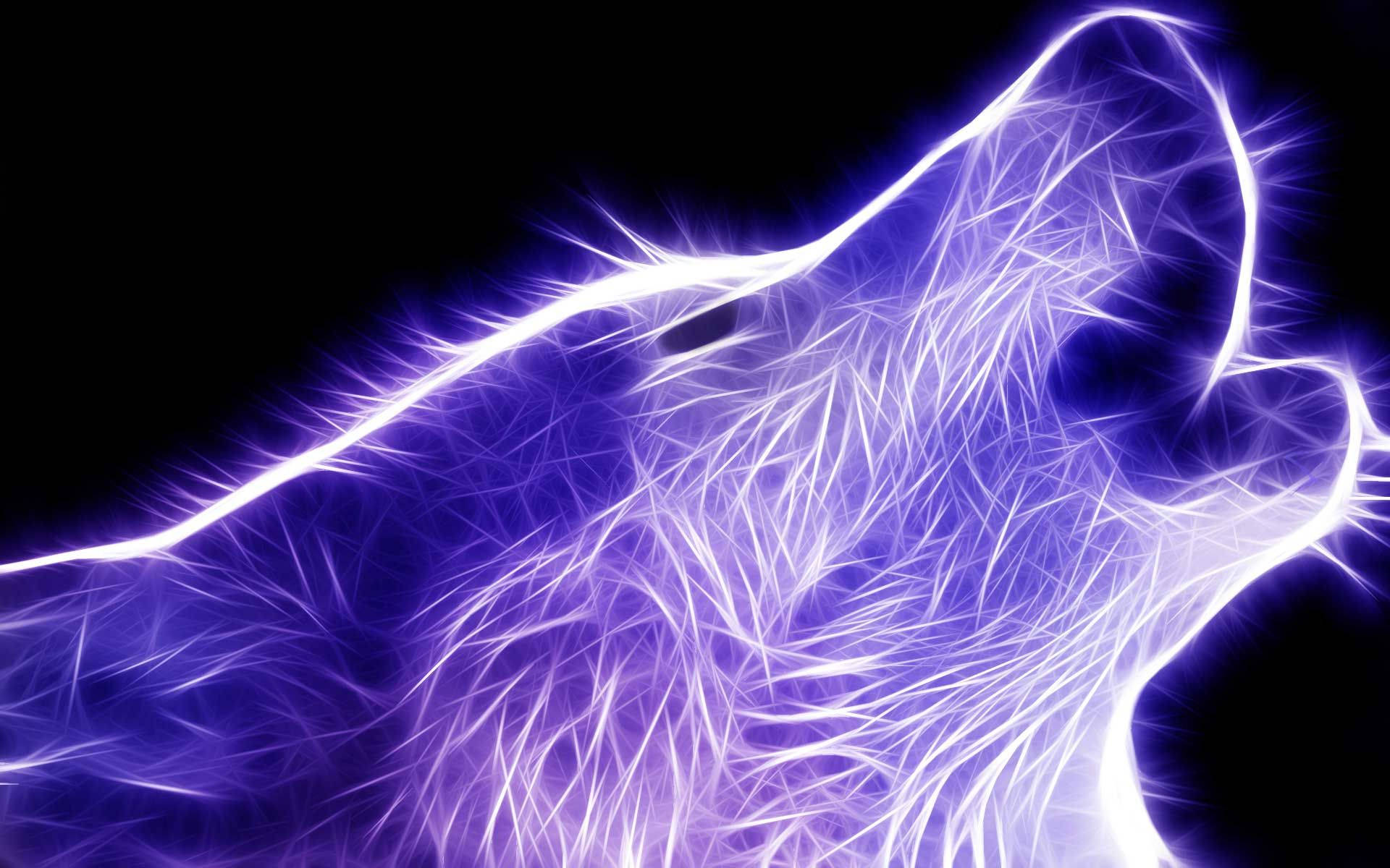 Neon Purple Galaxy Wolf