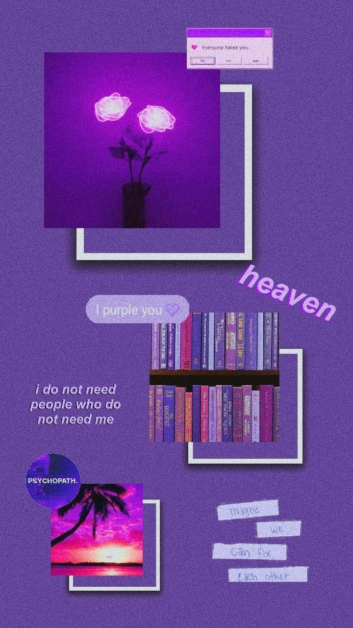 Neon Purple Iphone Aesthetic Icons Background
