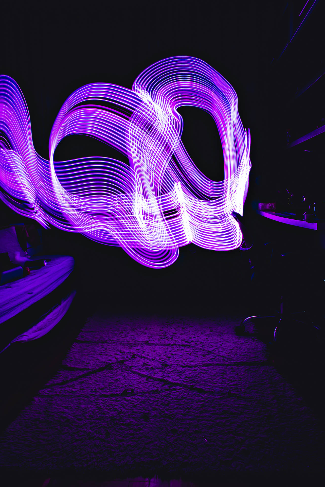 Neon Purple Iphone Light Illusion Background
