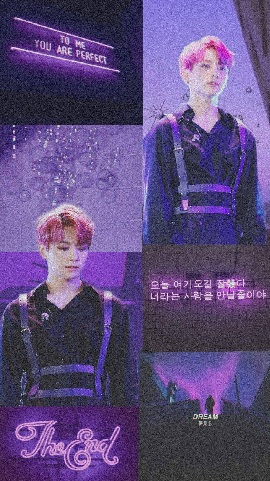 Neon Purple Jungkook Aesthetic Background