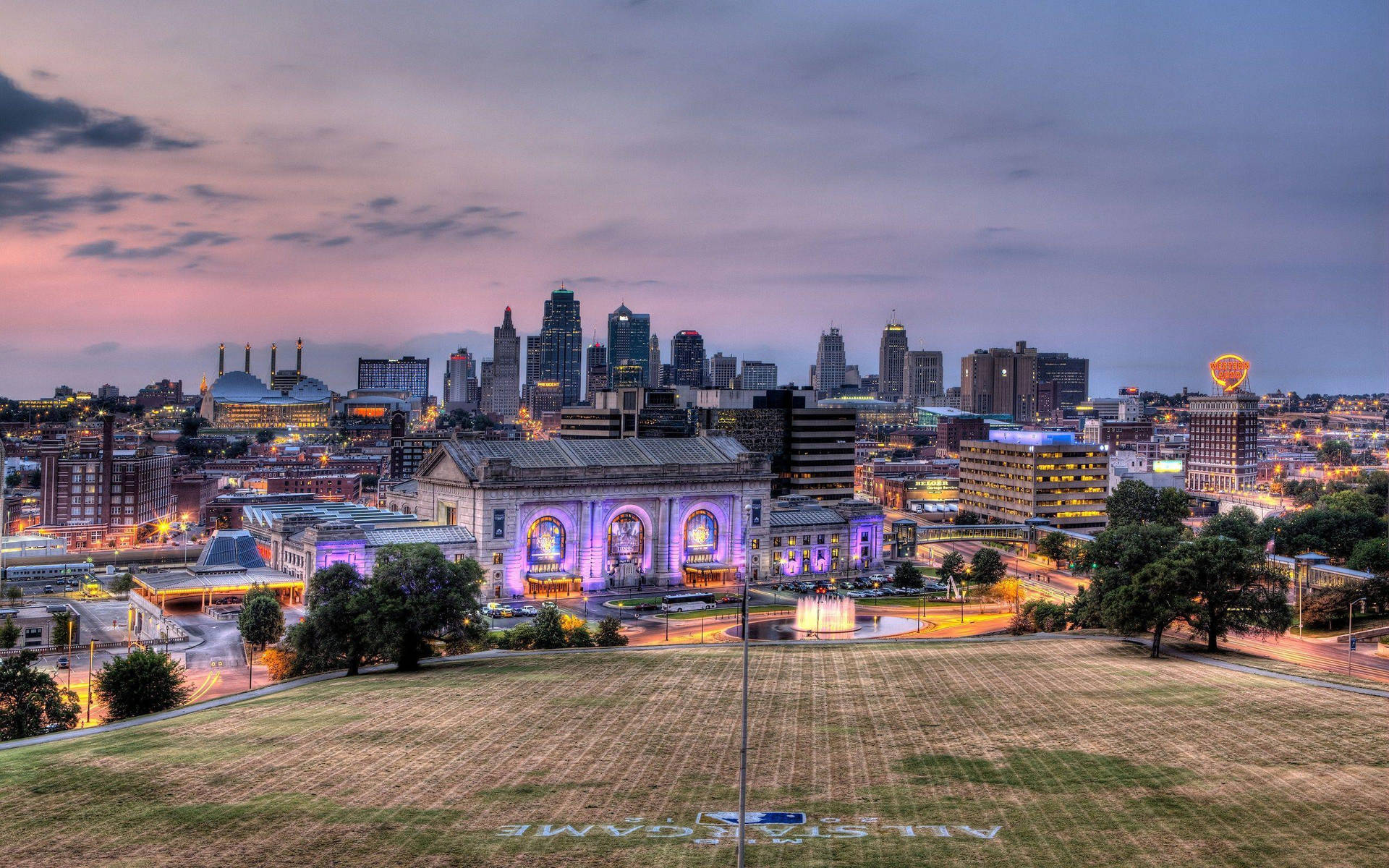 Neon Purple Kansas City Background