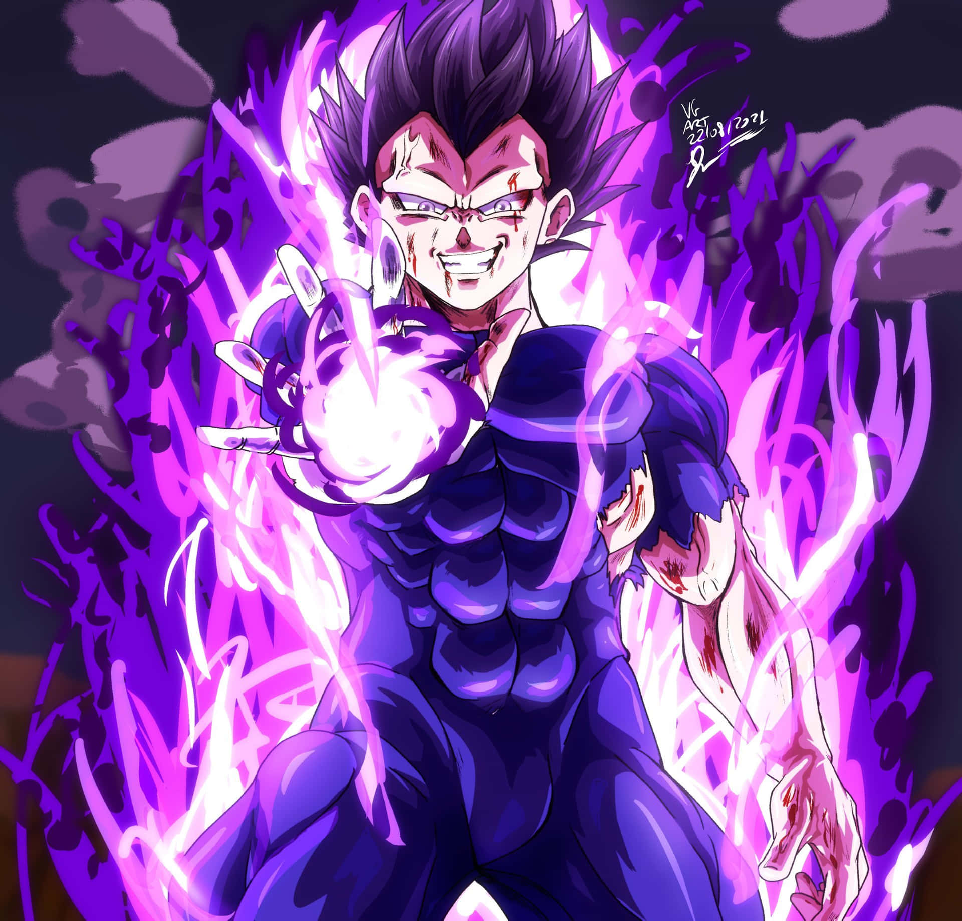 Neon Purple Powers Vegeta Ultra Ego